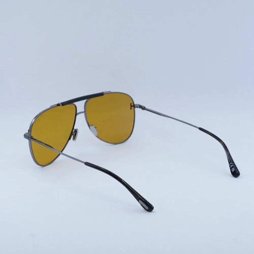 NEW TOM FORD BRADY FT1018 08E SILVER BROWN SUNGLASSES - Picture 10 of 11